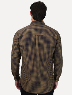 Camisa Tommy Jeans Masculina Relaxed Xadrez Poplin Pocket Marrom