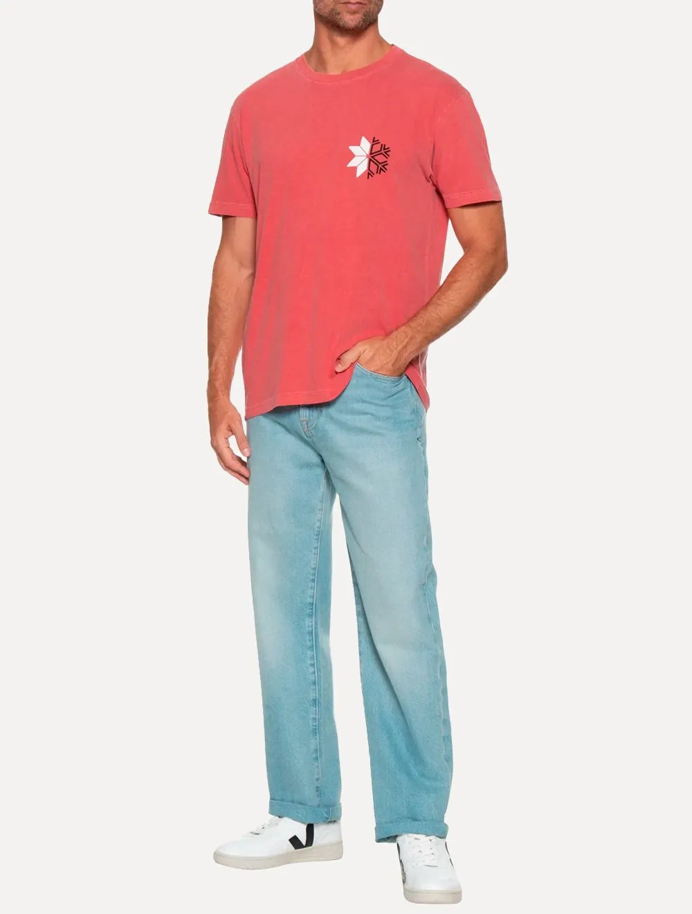 Camiseta Osklen Masculina Regular Stone Snow Icon Vermelho