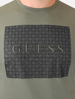 Camiseta Guess Masculina Los Angeles Rubber Logo Block Verde