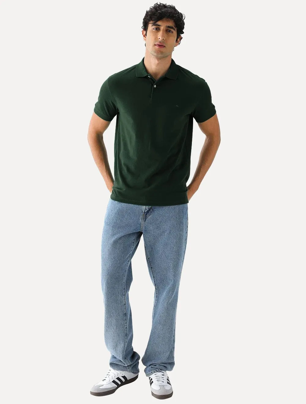 Polo Aramis Masculina Basic Piquet Mono Verde Escuro