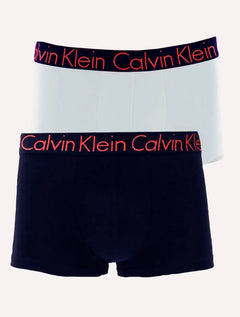 Cueca Calvin Klein Low Rise Trunk Mag Branca e Marinho Pack C11.04 AZ09 2UN
