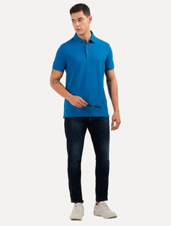 Polo Tommy Hilfiger Masculina Slim Piquet 1985 Vibrant Azul Royal