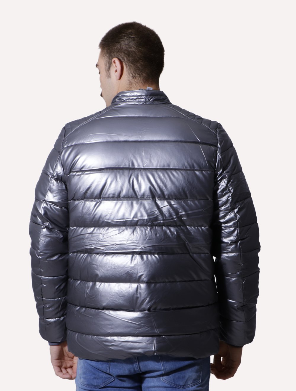 Jaqueta Victory Eagle Masculina Metalizada Puffer Cinza