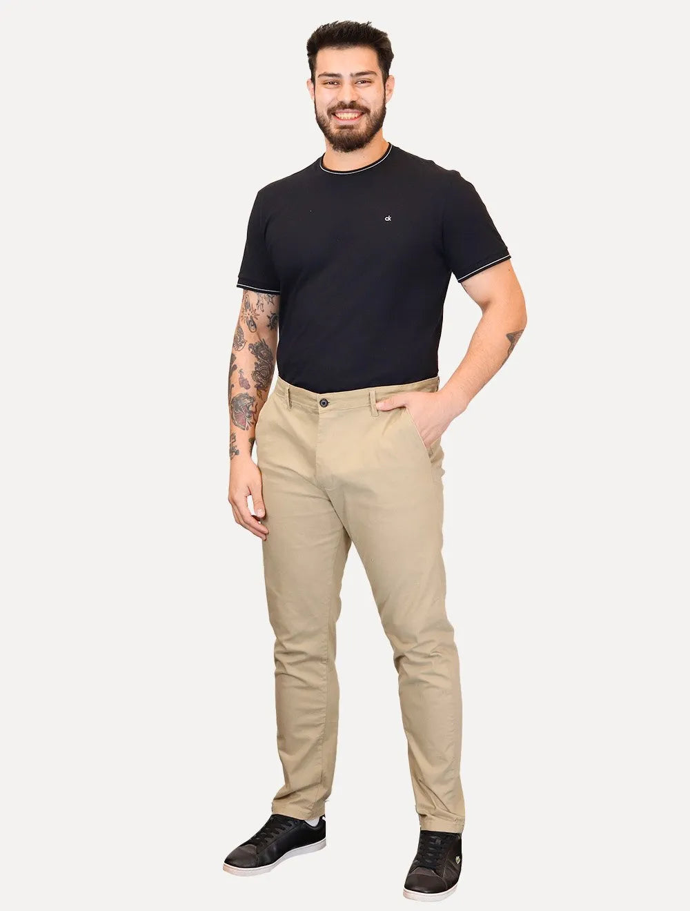 Calça Tommy Hilfiger Masculina de Sarja Brooklyn Marrom Claro