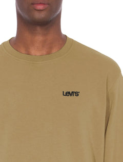 Moletom Levis Masculino Crewneck Fleece Embroidered Cáqui