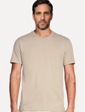 Camiseta Aramis Masculina Basic Lisa Mono Logo Amêndoa