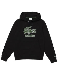 Moletom Lacoste Masculino Hoodie Crackled Crocodile Logo Preto