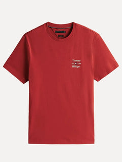 Camiseta Tommy Hilfiger Masculina Regular Stack Vermelho