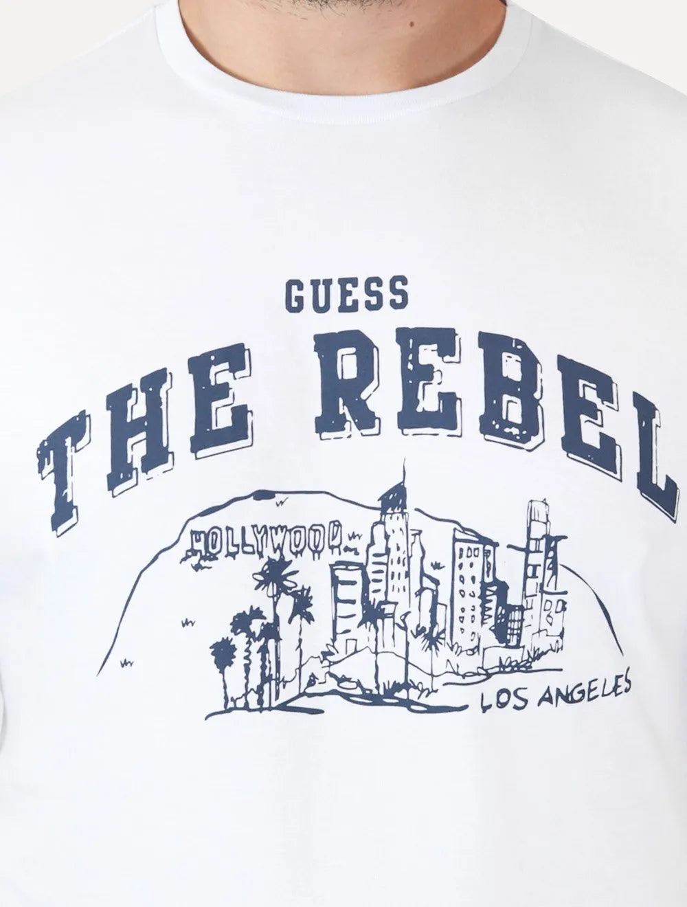 Camiseta Guess Masculina Los Angeles The Rebel Branca