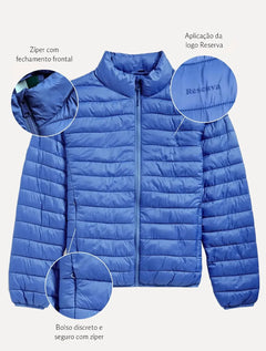 Jaqueta Reserva Masculina Puffer Downtown Packable Azul