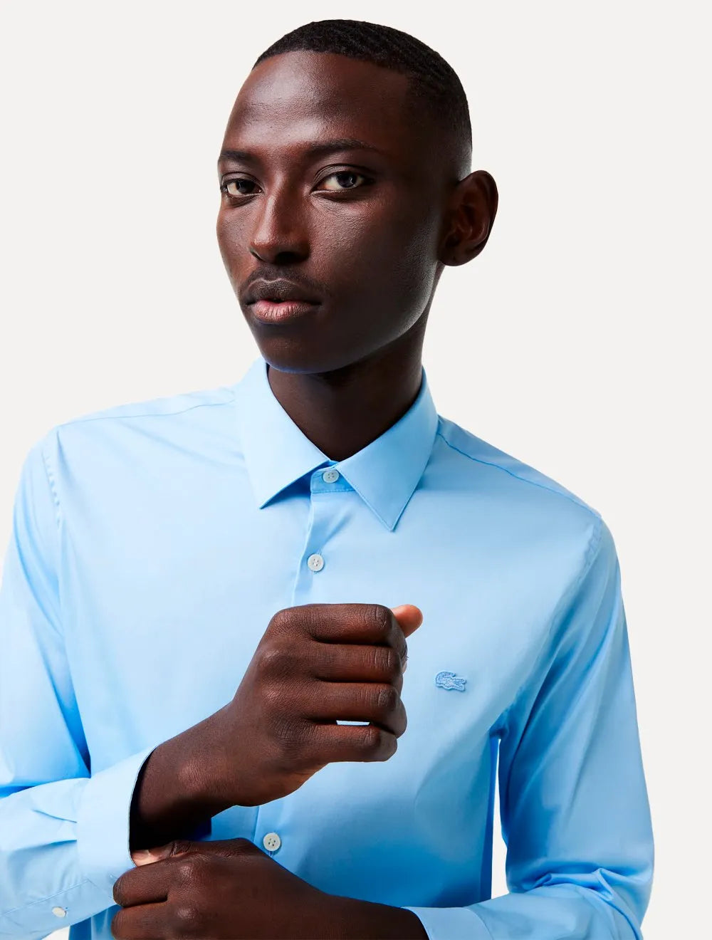 Camisa Lacoste Masculina Slim Fit Classic Azul Claro