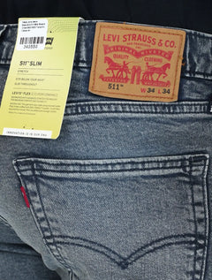 Calça Levis Jeans Masculina 511 Slim Stretch Cinza