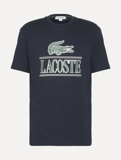 Camiseta Lacoste Masculina Heavy Cotton Jersey Vintage Azul Marinho