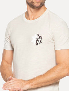 Camiseta Osklen Masculina Slim Rough Snow Icon Off-White