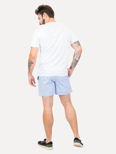 Short Tommy Hilfiger Masculino Medium Drawstring Core Logo Stripe Azul Claro