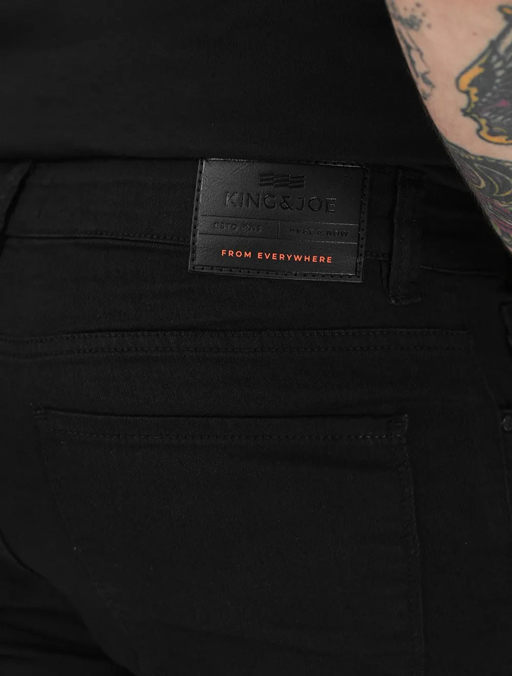 Calça King & Joe Jeans Masculina Flex Skinny Black Preta