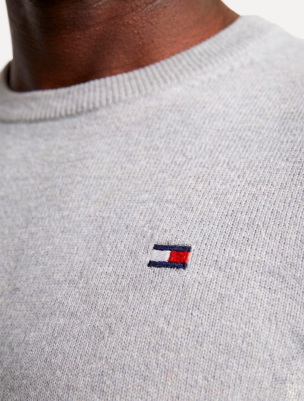 Suéter Tommy Hilfiger Masculino Crewneck Essential Cotton Cinza