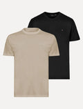Kit Camisetas Aramis | Masculina Basic Lisa Amêndoa/Preta