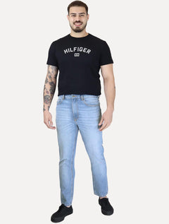 Calça Tommy Jeans Masculina Dad Regular Tapered Azul Claro