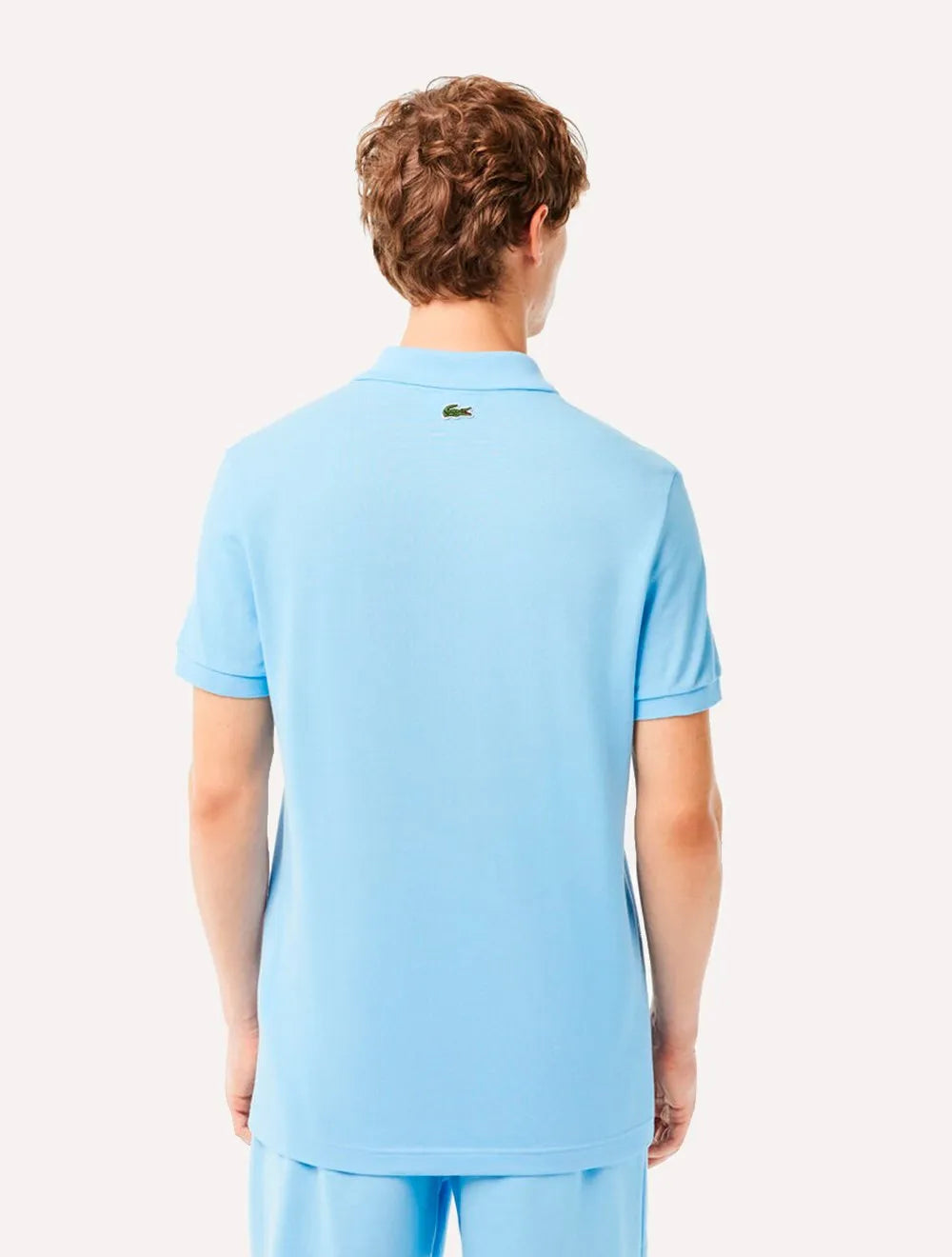 Polo Lacoste Masculina Regular Piquet Quilted Crocodile Badge Azul Claro