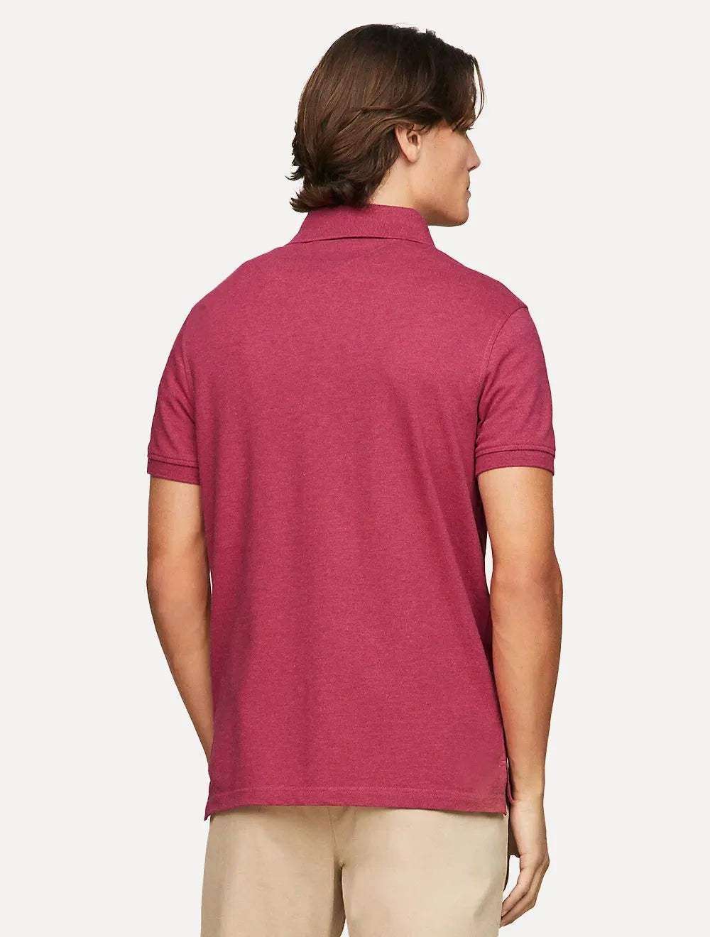 Polo Tommy Hilfiger Masculina Regular Piquet 1985 Rosa Mescla