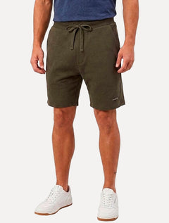 Bermuda Calvin Klein Jeans Moletom Cadarço RE Issue Verde Militar