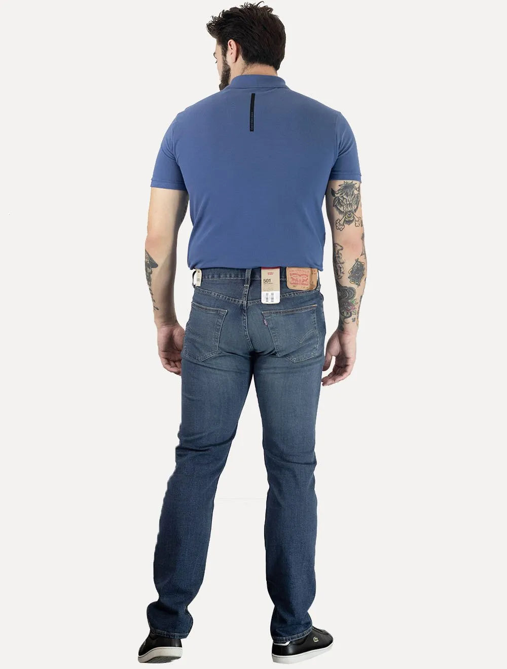 Calça Levis Jeans Masculina Slim 501 Original Greenish Azul Médio