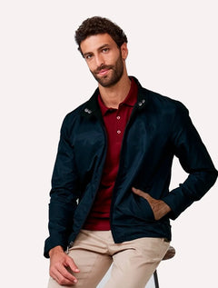 Jaqueta Dudalina Masculina Dupla Face Texturas Azul Marinho