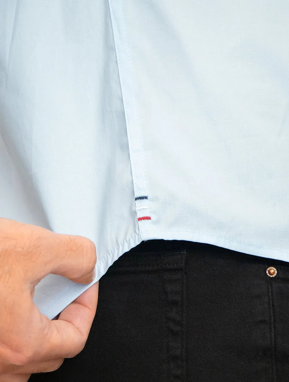 Kit Camisas Masculinas Tommy Hilfiger | Regular Core Flex Poplin Azul Marinho/Azul Claro 2 UN