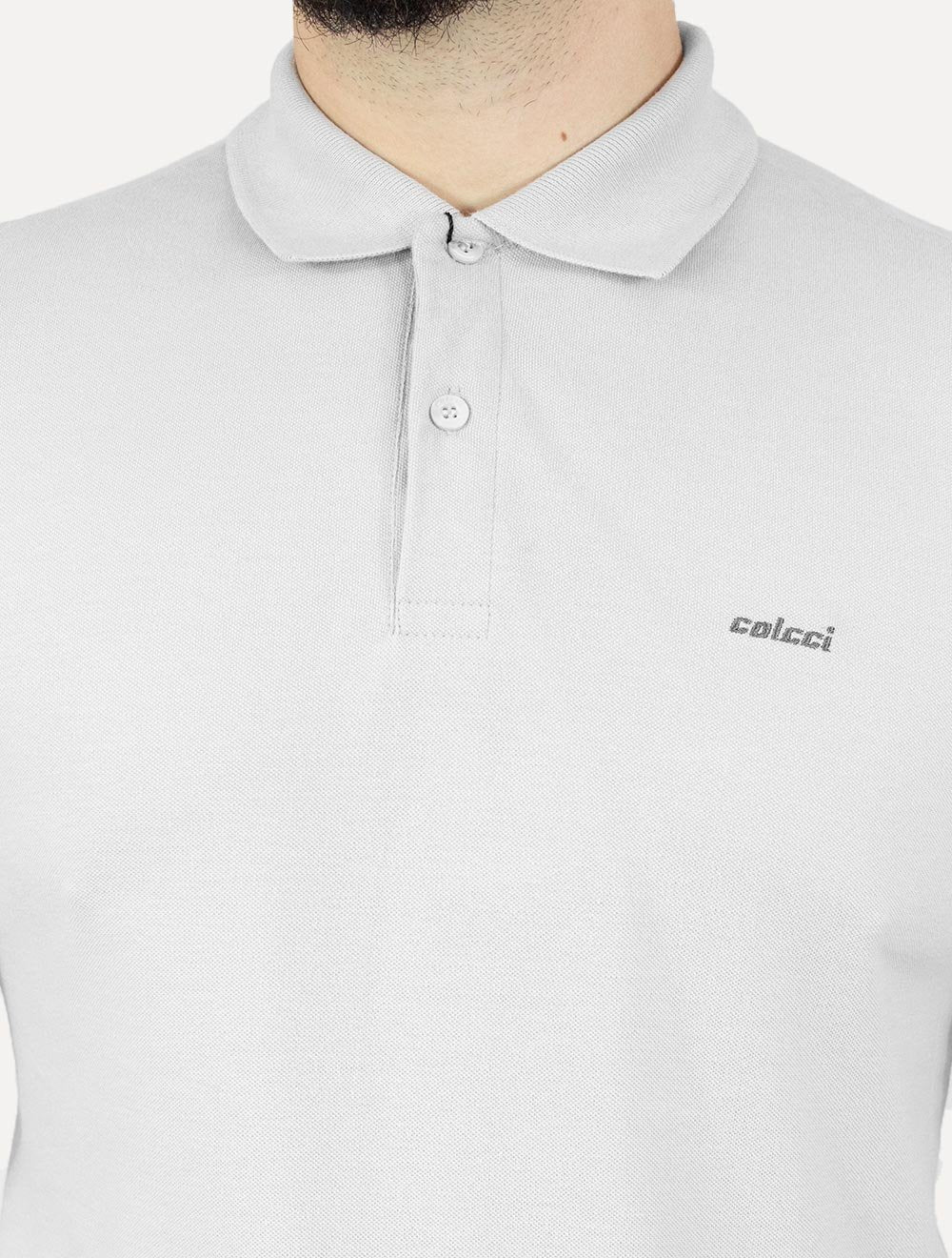 Polo Colcci Masculina Piquet Gray Simple Logo Cinza