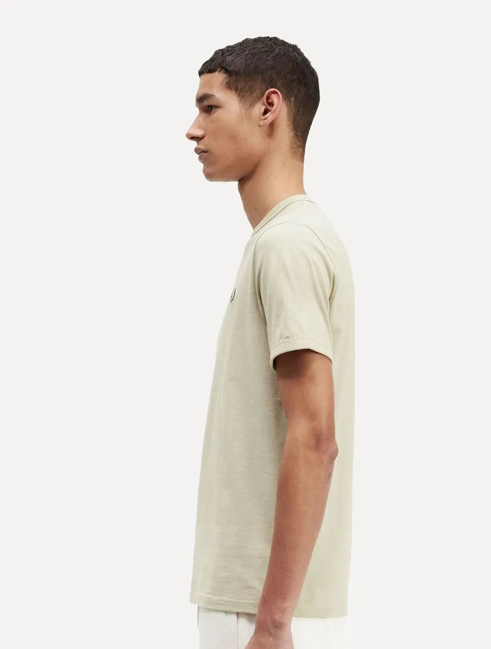 Camiseta Fred Perry Masculina Regular Ringer Logo Off-White