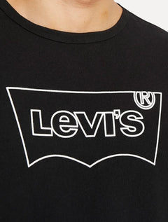 Camiseta Levis Masculina Relaxed Center Logo Stripe Preta