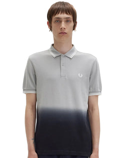 Polo Fred Perry Masculina Regular Piquet Ombre Marinho Cinza
