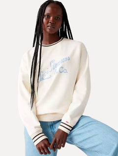 Moletom Levis Feminino Crewneck Relaxed Fit Signature Branco