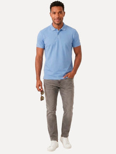 Polo John John Masculina Light Transfer Azul Claro