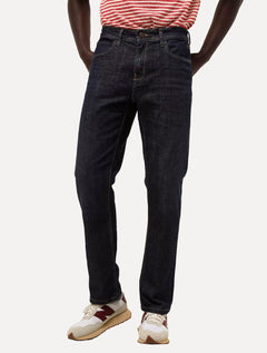 Calça Dudalina Jeans Masculina Straight Stretch Five Pockets Azul Escuro