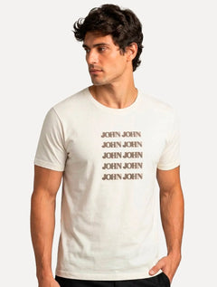 Camiseta John John Masculina Slim Fit Haze Off White