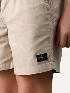 Bermuda Calvin Klein Infantil Color Curta Paper TAG CK Caqui Claro