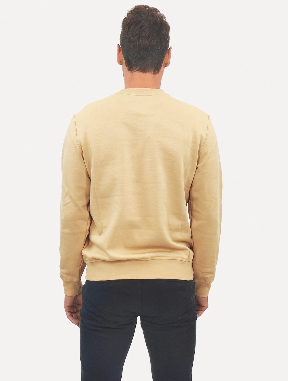 Moletom Lacoste Masculino Crewneck Classic Fit Green Logo Cáqui