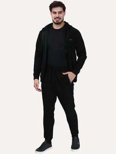 Conjunto Dixen Agasalho Moletom Jaqueta com Zíper Frontal Preto