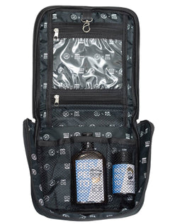 Necessaire King & Joe Couro Masculina Viagem Barba de Respeito Preta