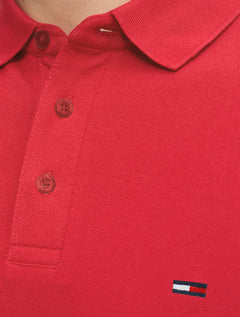 Polo Tommy Hilfiger Masculina Piquet Regular Placket Vermelha