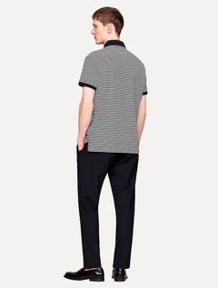 Polo Tommy Hilfiger Masculina Regular Piquet 1985 Striped Azul Marinho