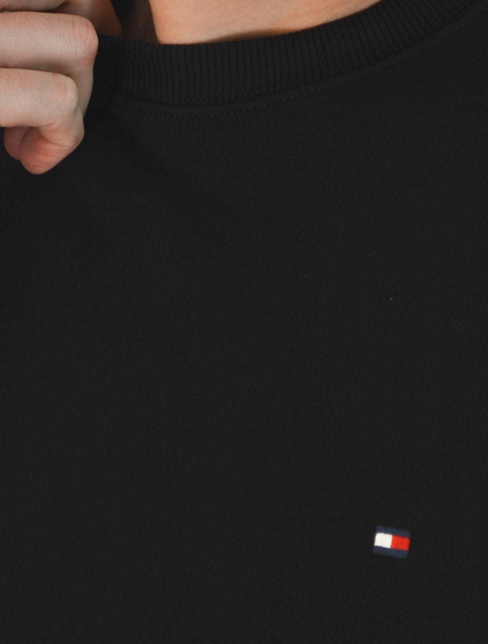 Moletom Tommy Hilfiger Masculino Crewneck Essential Terry Preto