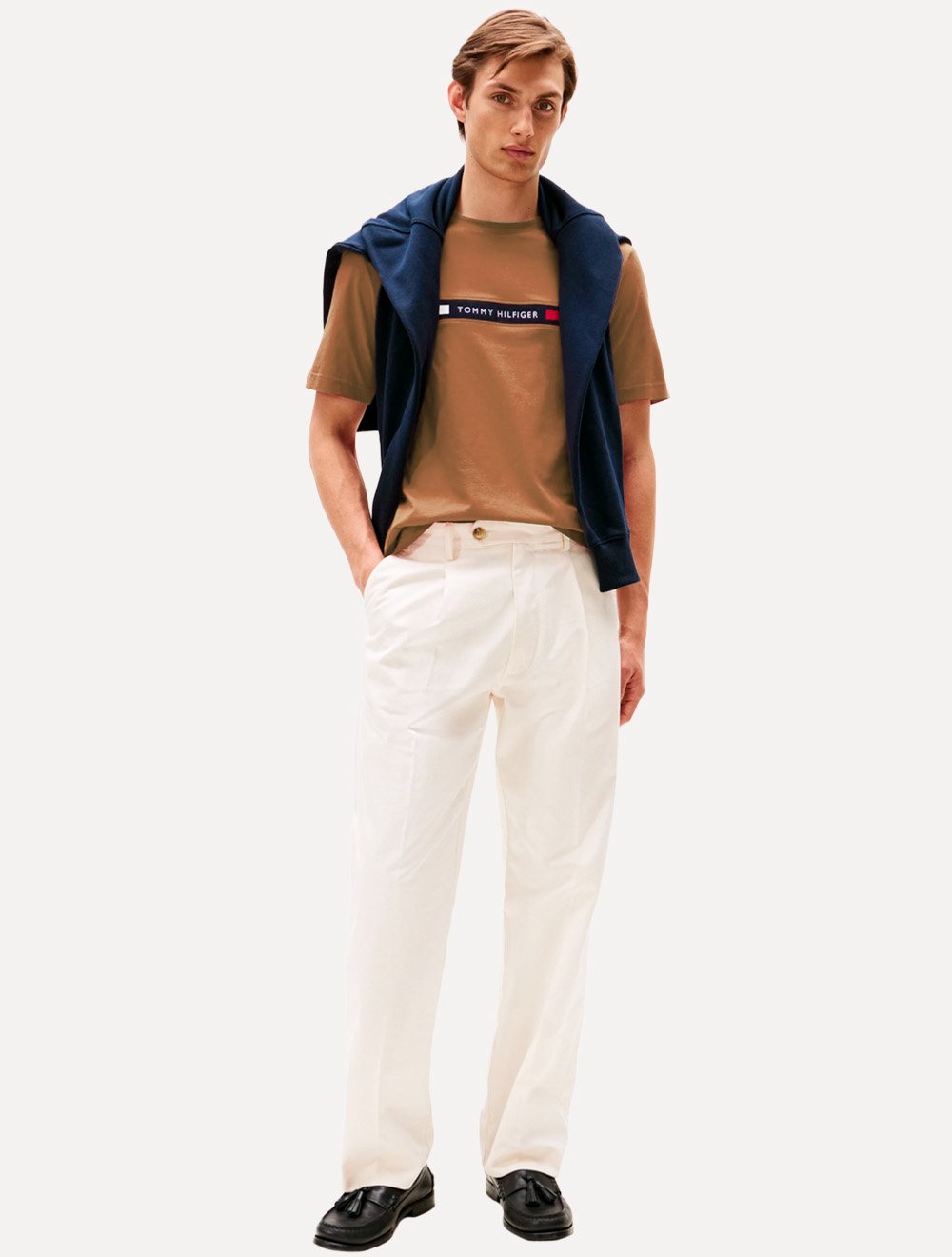 Camiseta Tommy Hilfiger Masculina Chest Insert Logo Marrom