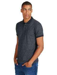 Polo Aramis Masculina Malha Listra Mesclada Azul Marinho