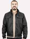 Jaqueta Ellus Masculina Vegan Leather Bomber Zip Preta