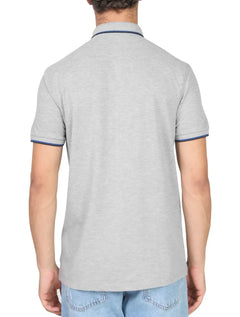 Polo Dudalina Masculina Gradient Collar Cinza Mescla