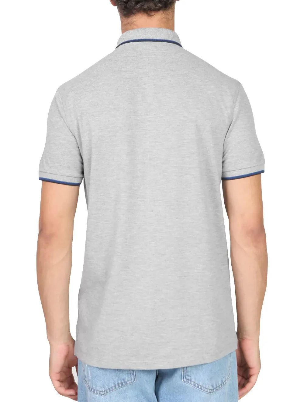 Polo Dudalina Masculina Gradient Collar Cinza Mescla