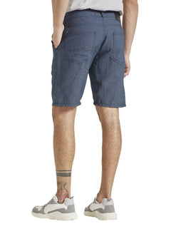 Bermuda Forum Masculina Sarja Benjamin Azul Marinho Mescla